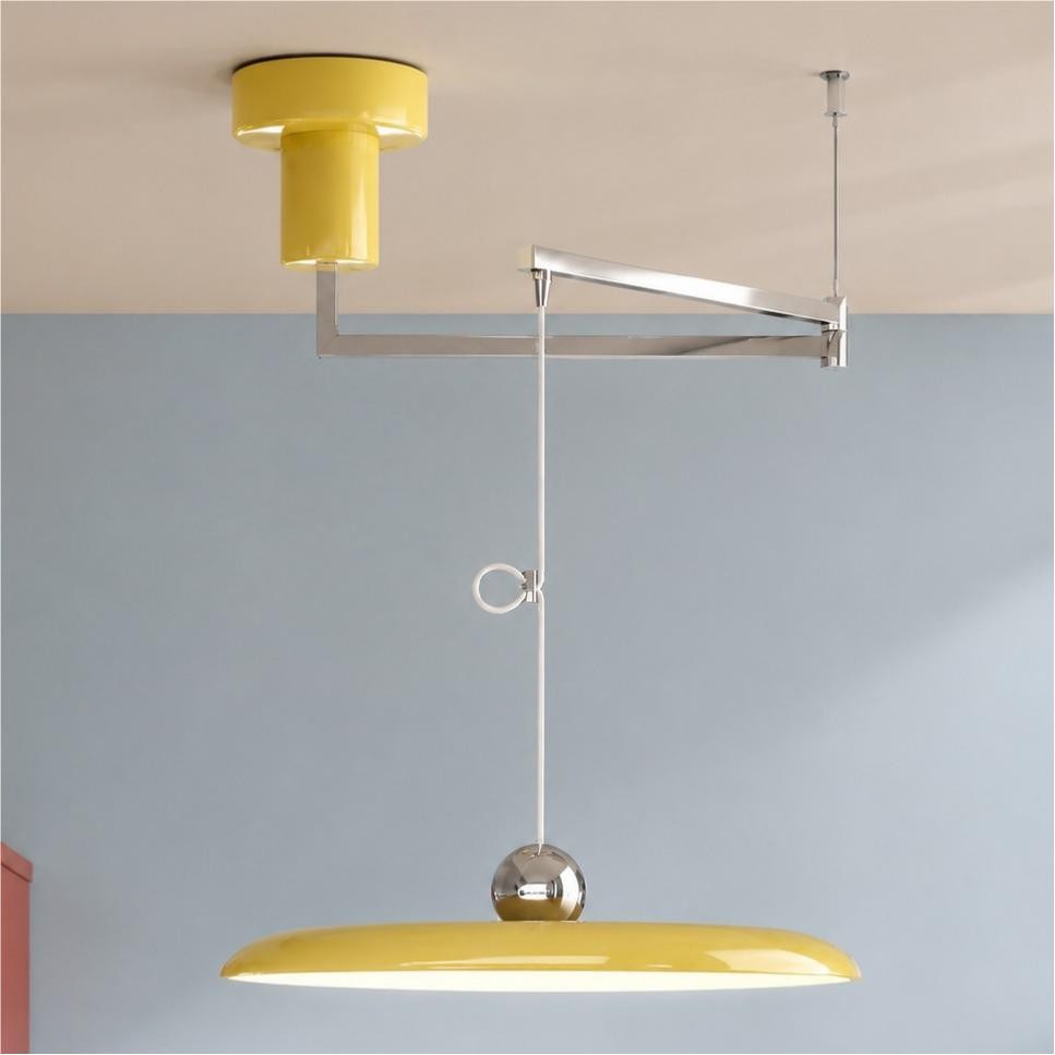 Delphin Colorful Swing Arm Flying Saucer Pendant Light