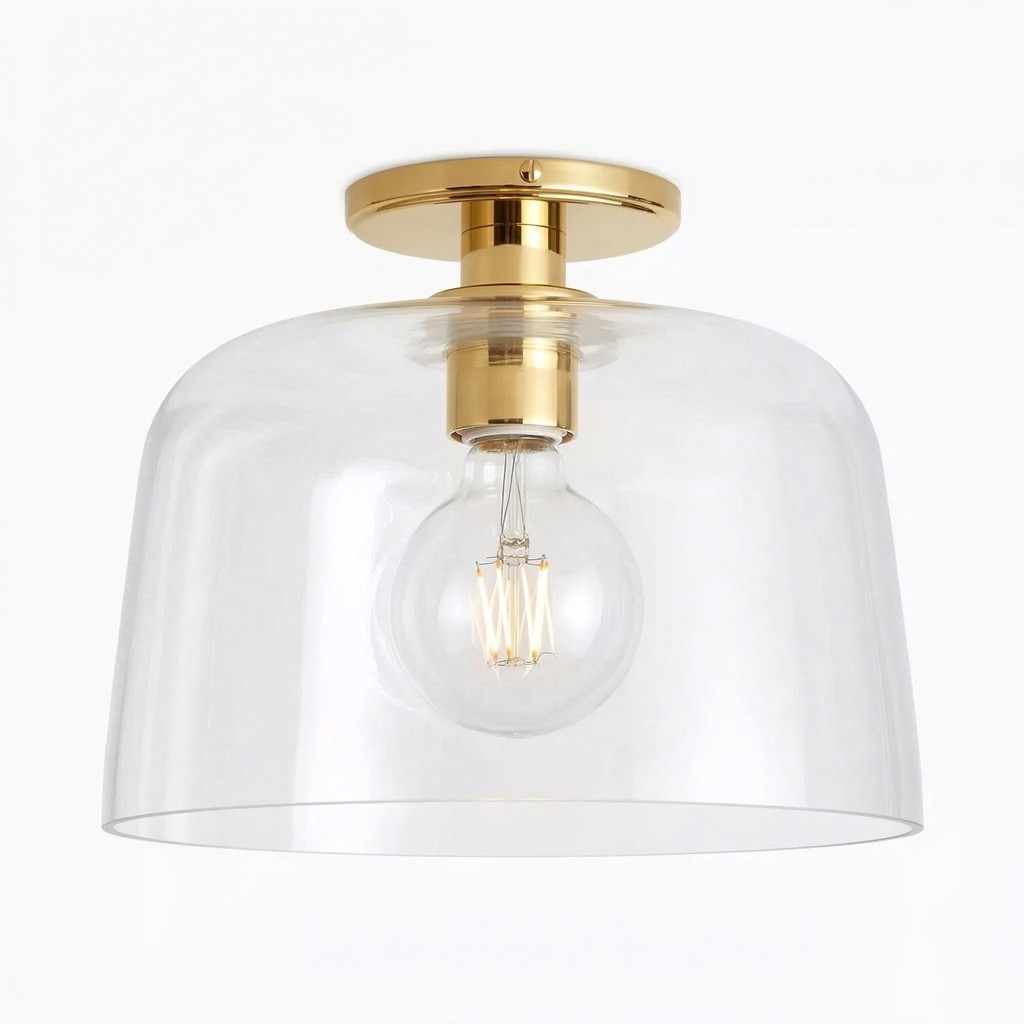 Hannahlee ‎Minimalist Glass Semi Flush Mount Ceiling Light
