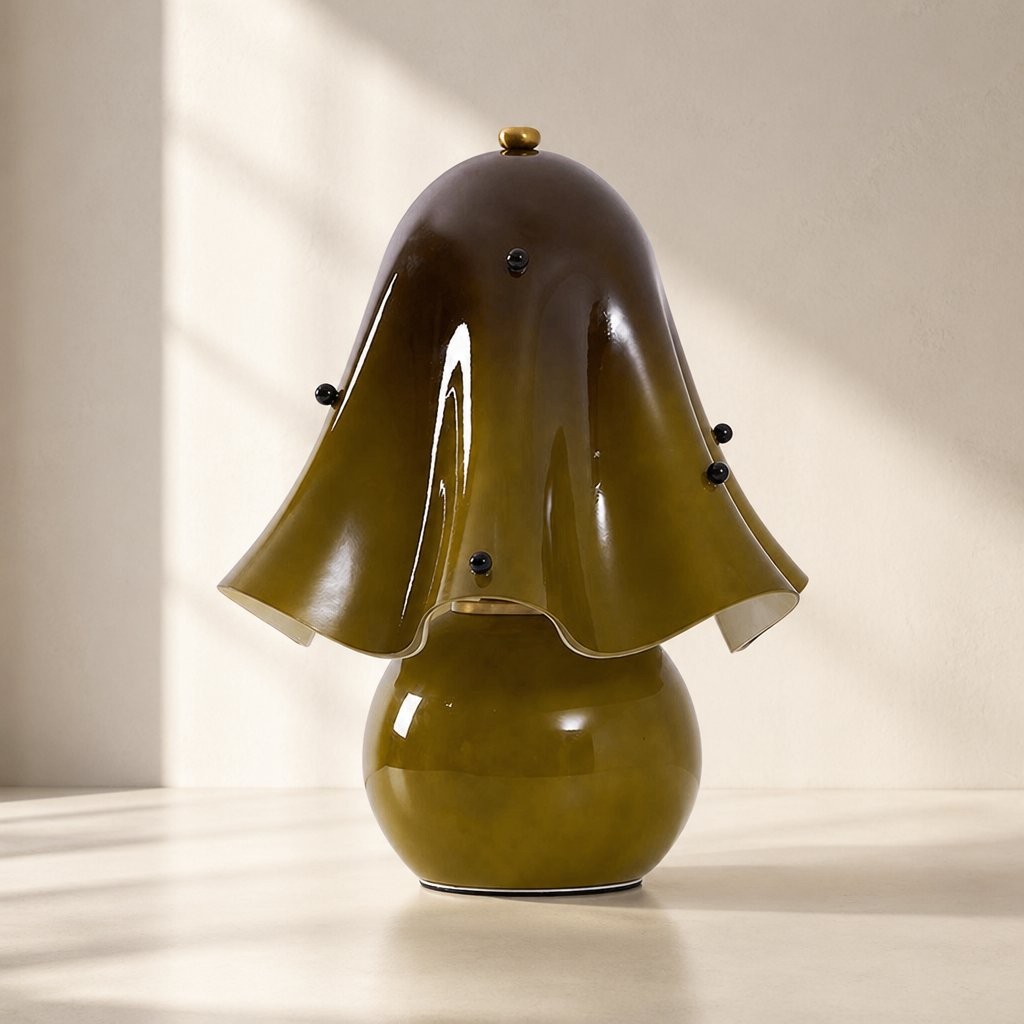 Catalina Modern Wavy Glass Petal Fazzo Table Lamp