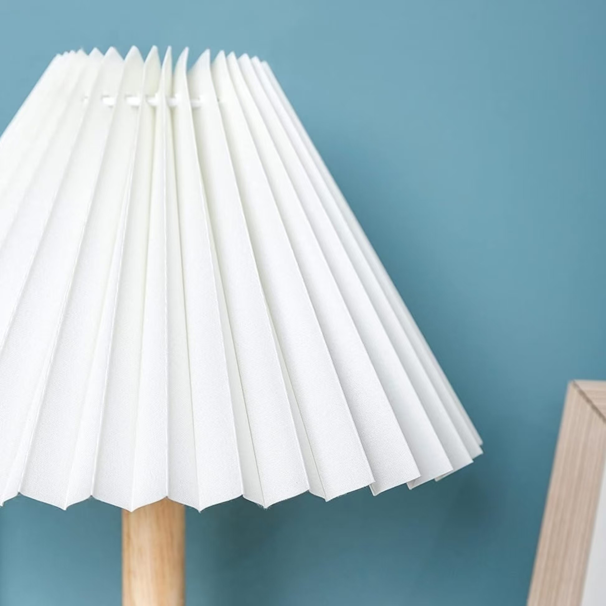 Dervish Wabi-Sabi Pleated Wooden Small Table Lamp