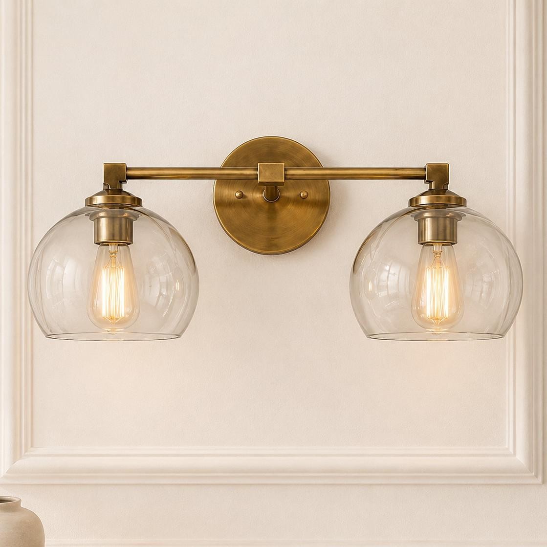 Conrad Vintage 3 Light Bellflower Glass Wall Sconce