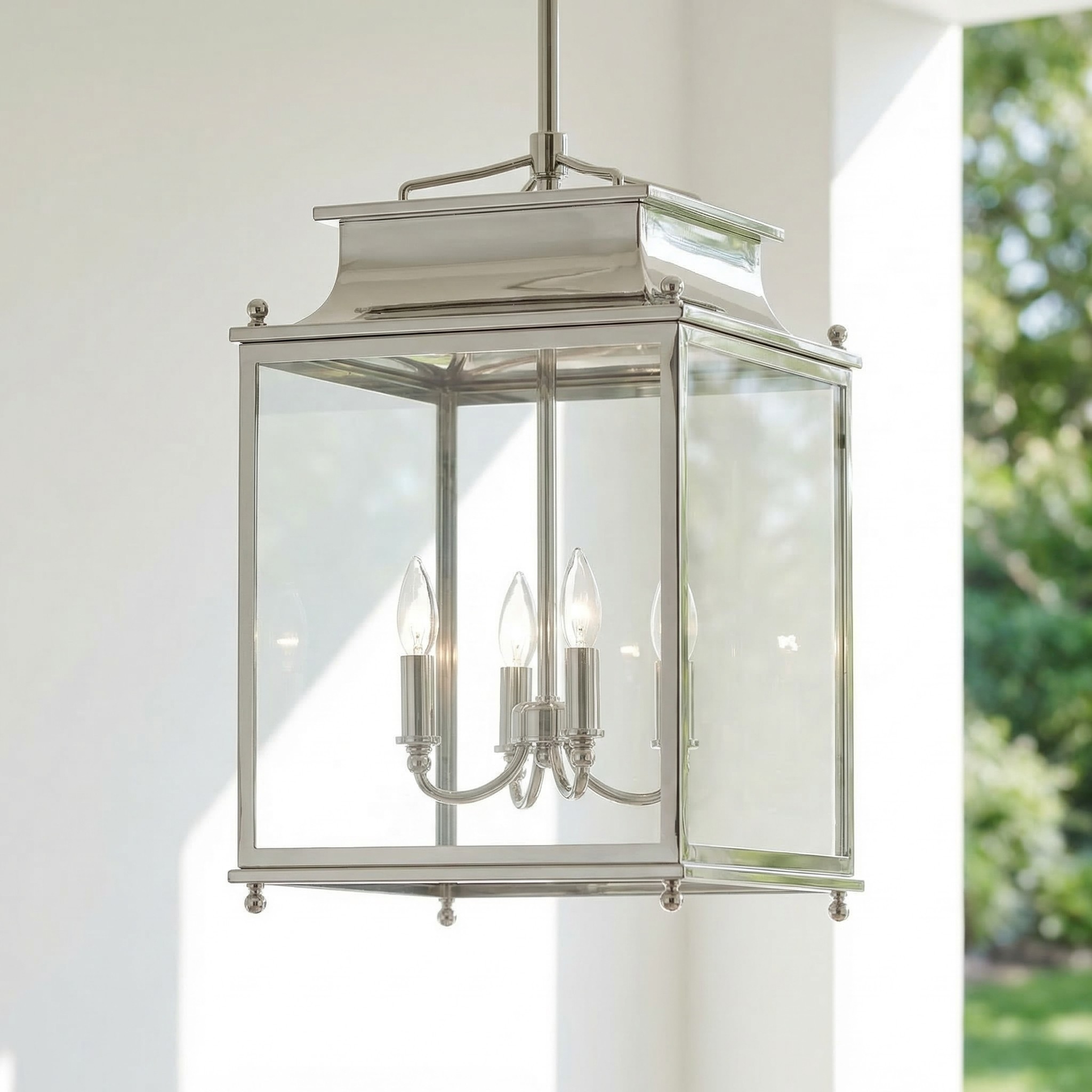 Marcellus Classic Metal Clear Glass Outdoor Lantern Pendant Light