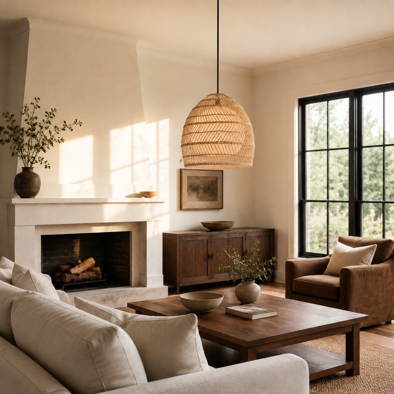 Clioan Bohemian Woven Rattan Pendant Light