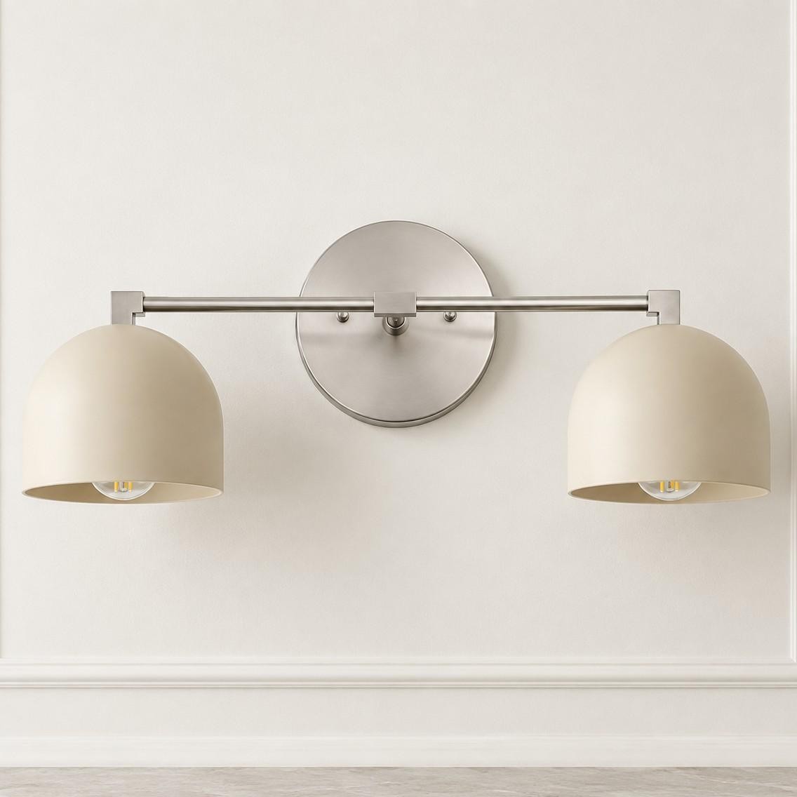 Astair Nordic Metal Deep Dome Vanity Wall Sconce in Rustic Brass