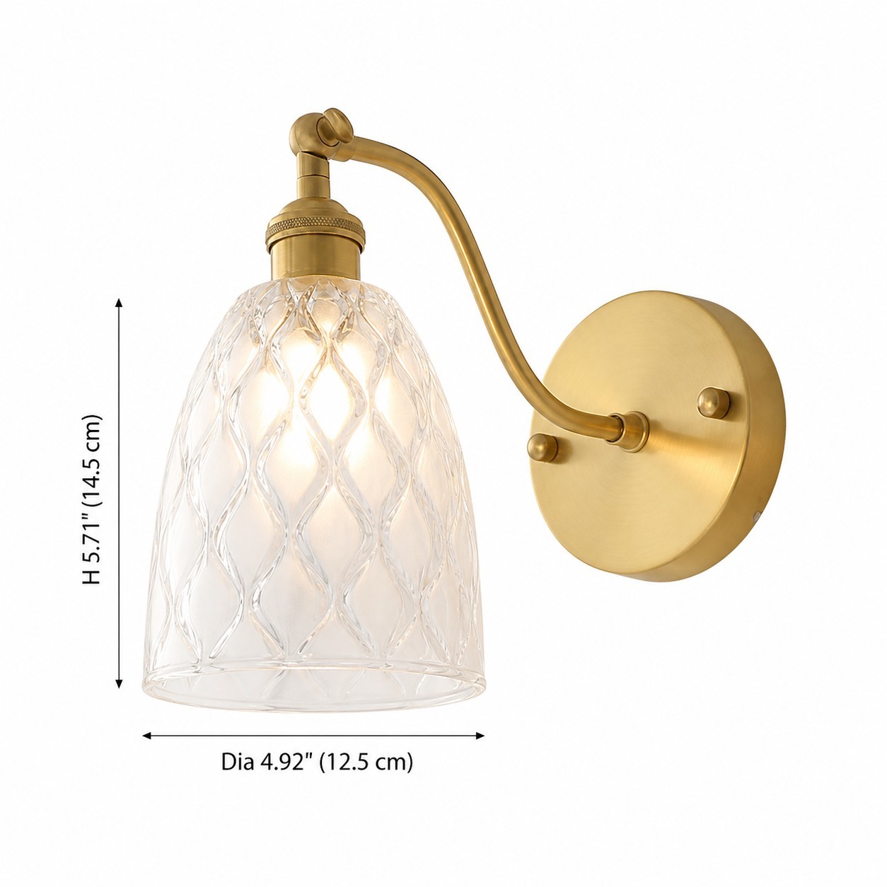 Alaric French Brass And Glass Wall Sconce