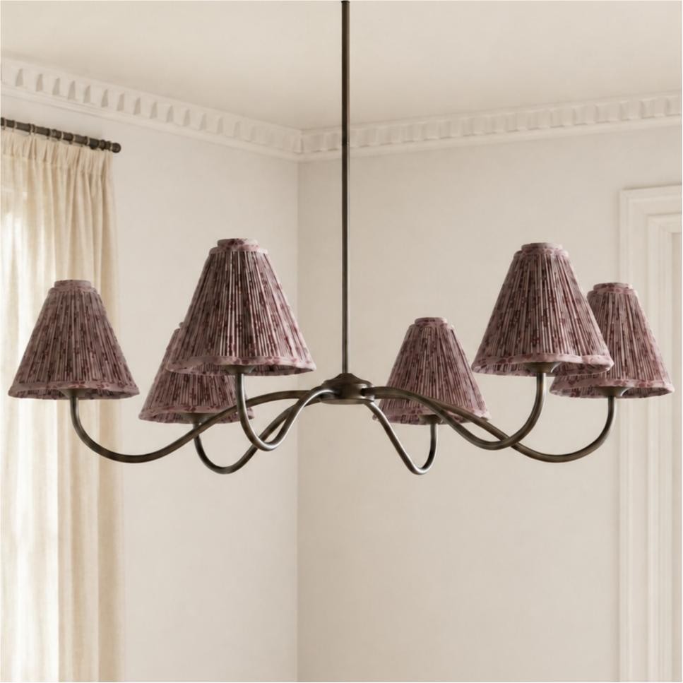 Lysandra Floral Pattern Fabric Branch Pendant Light