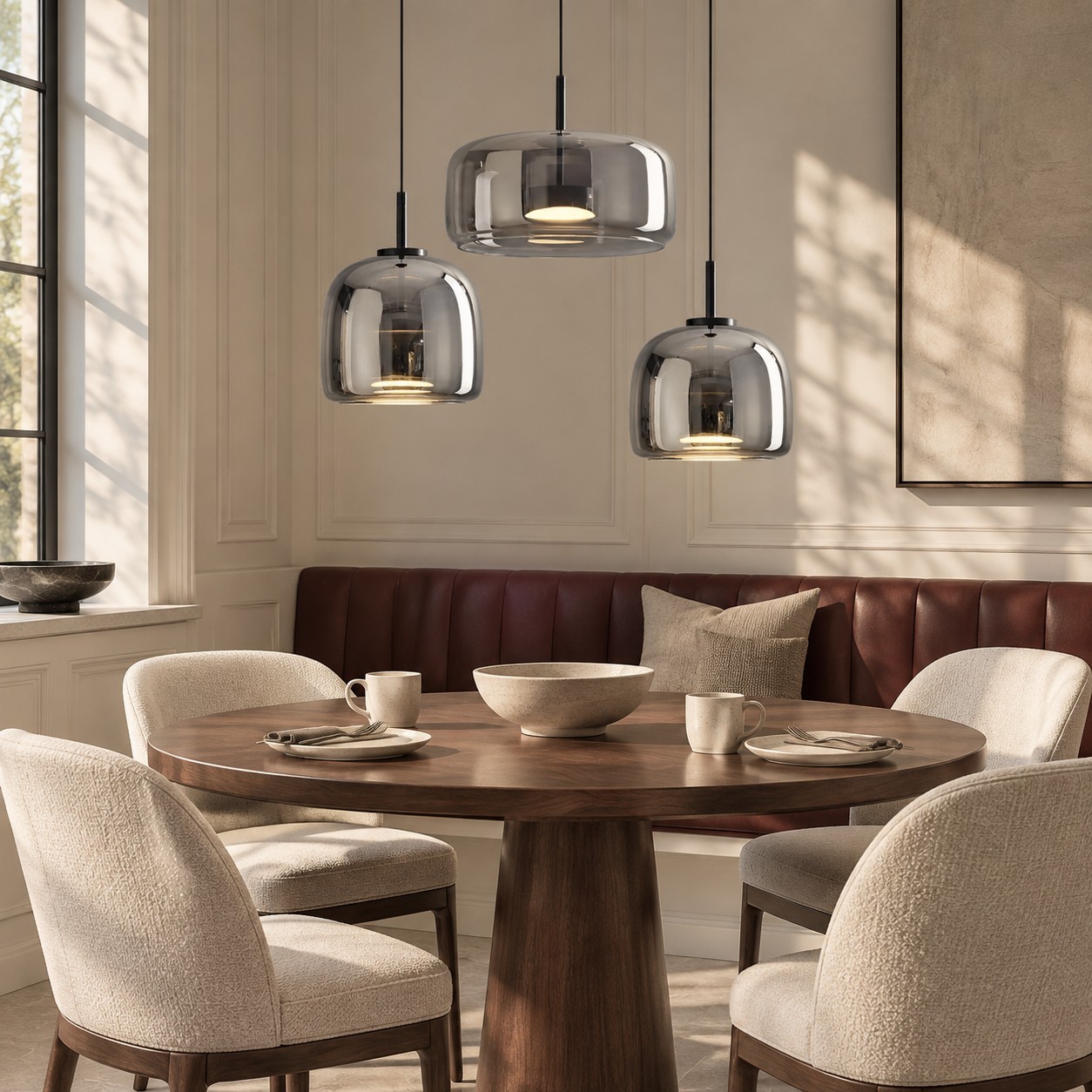 Raith Mouth Blown Glass Shade Pendant Light