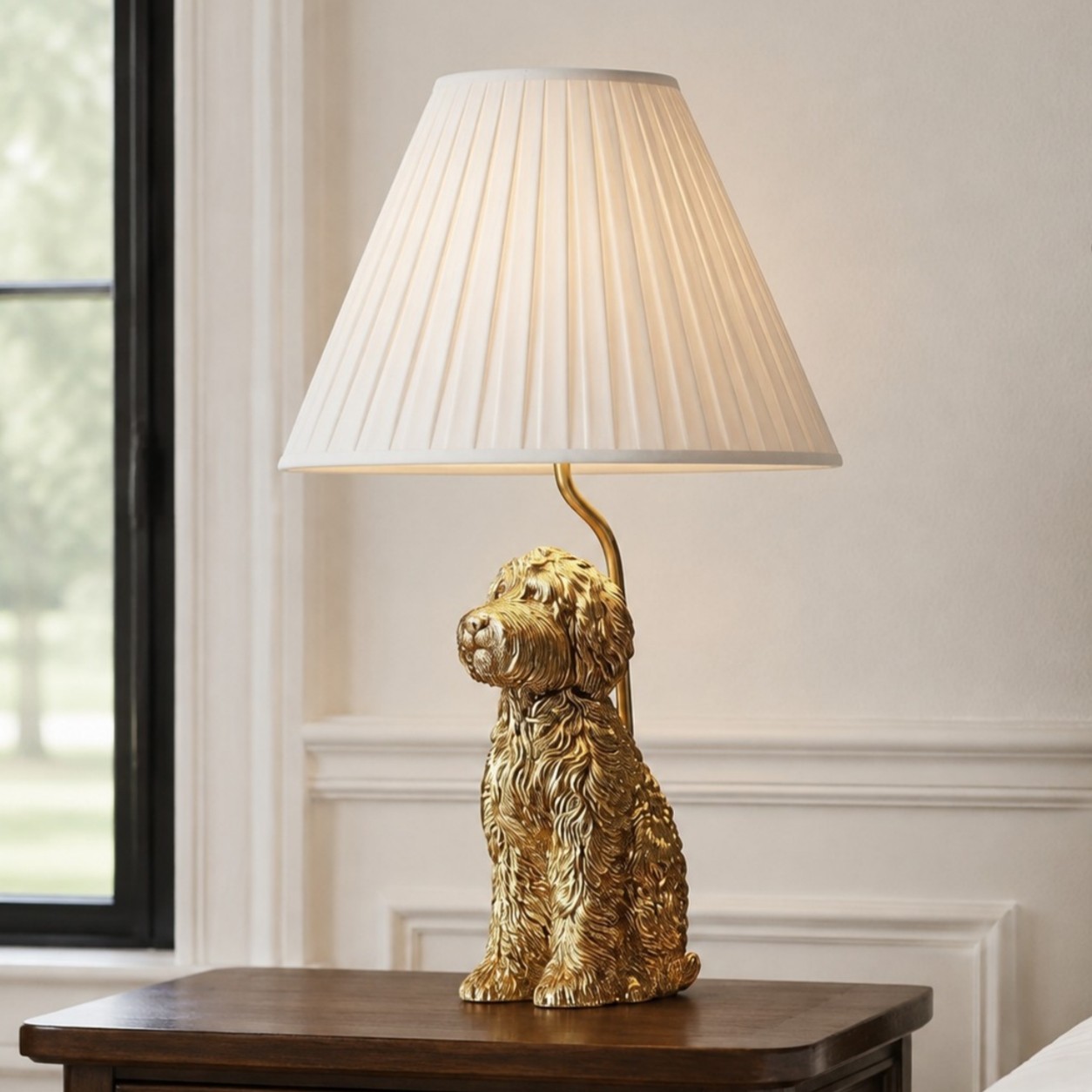 Aurea Unique Animal Table Lamp - Dog Sculptural Accent Lighting for Bedroom & Living Room