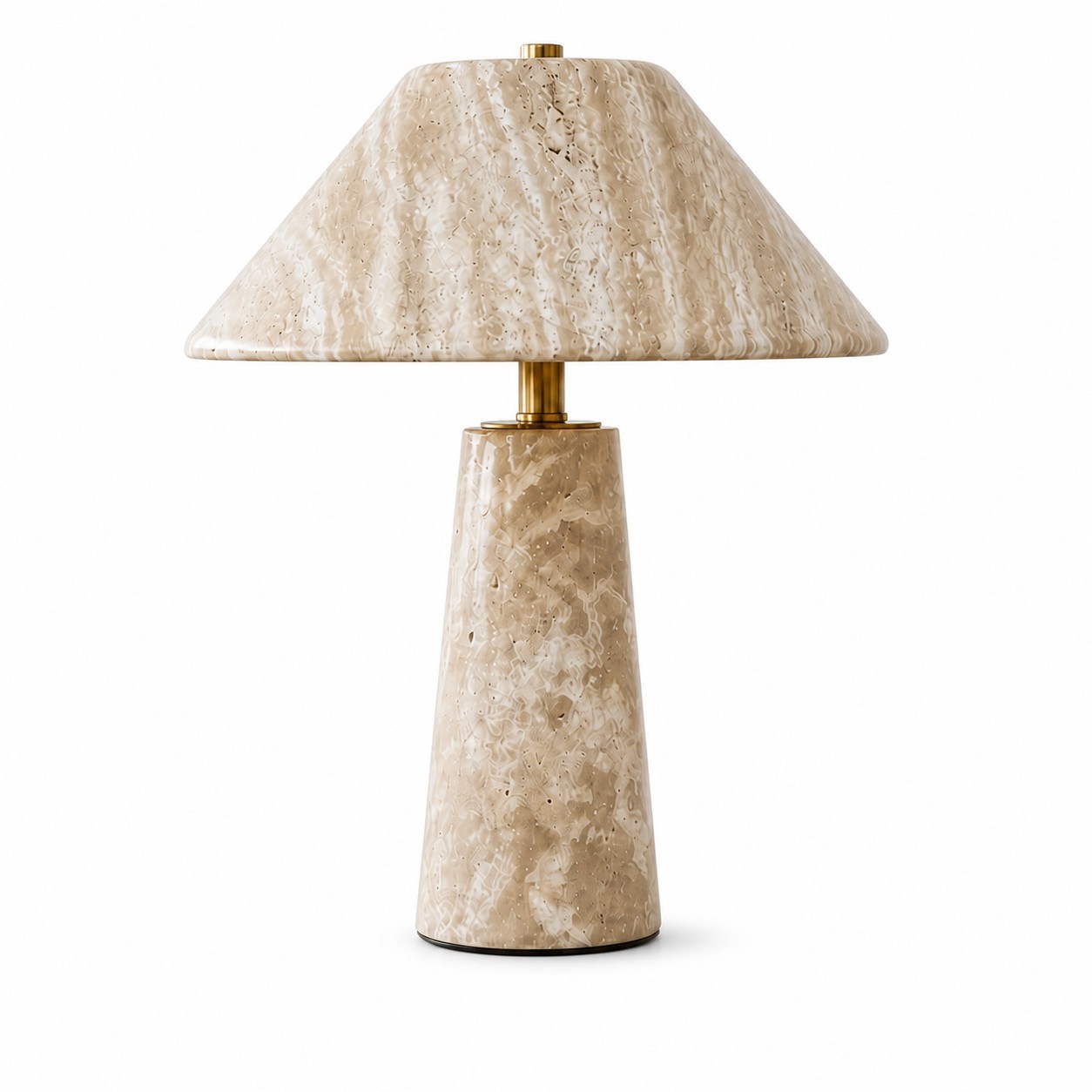 Rowan Wabi Sabi Travertine Mushroom Table Lamp