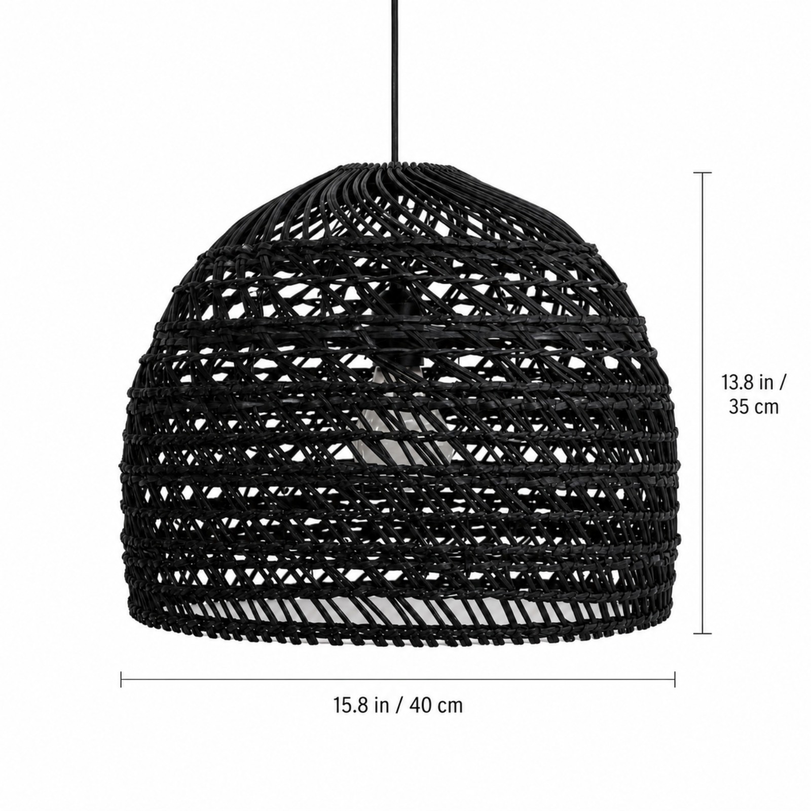 Juno Scandinavian Boho Woven Wicker Rattan Pendant Light