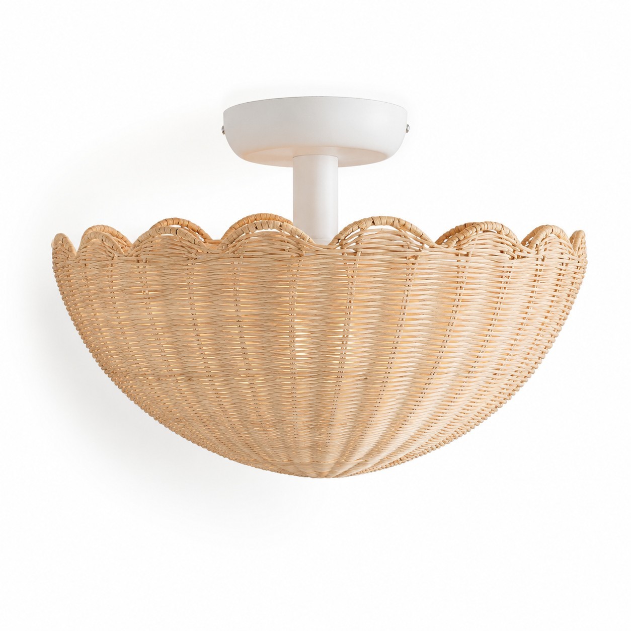 Andrew Natural Flower Rattan Flush Mount Ceiling Light