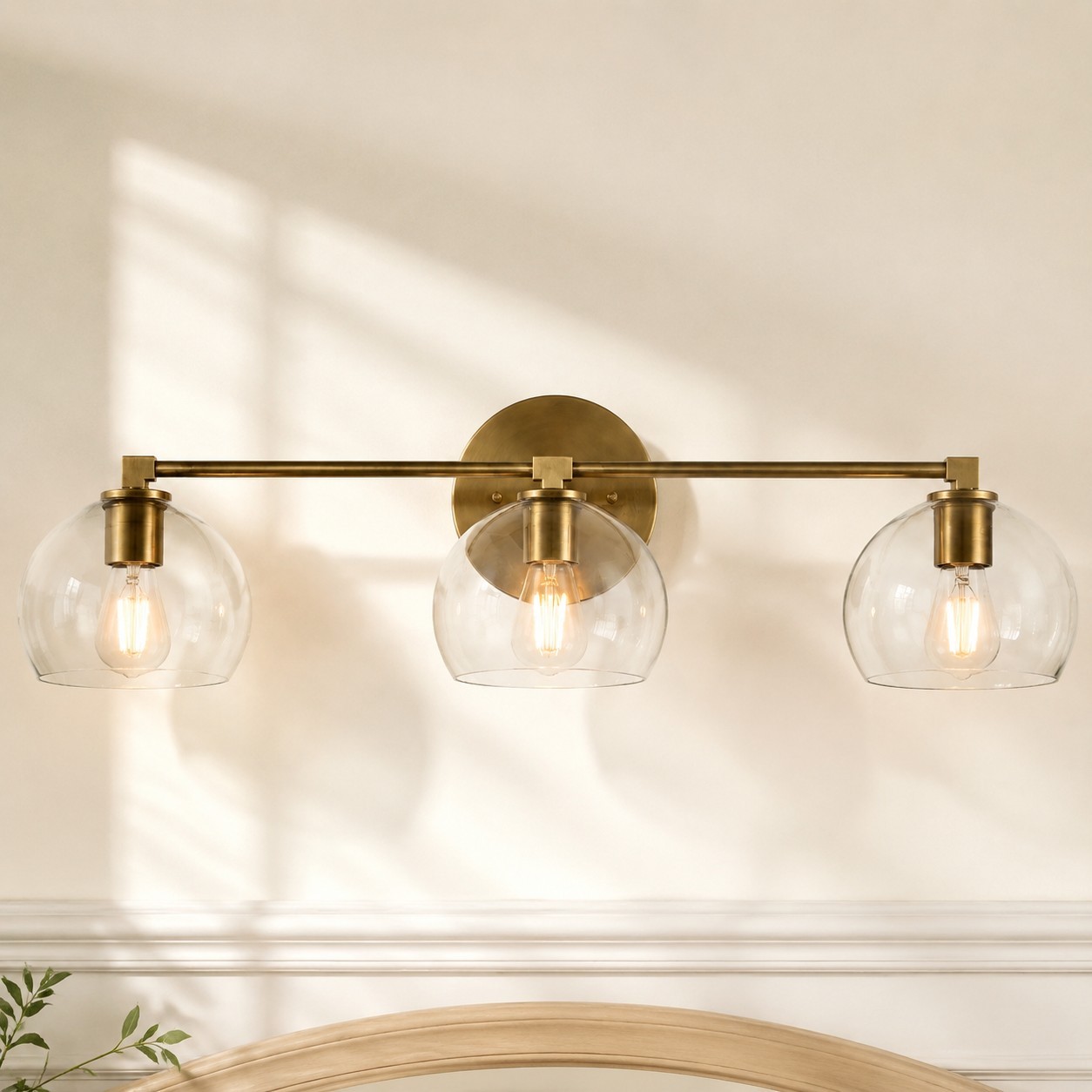 Conrad Vintage 3 Light Bellflower Glass Wall Sconce