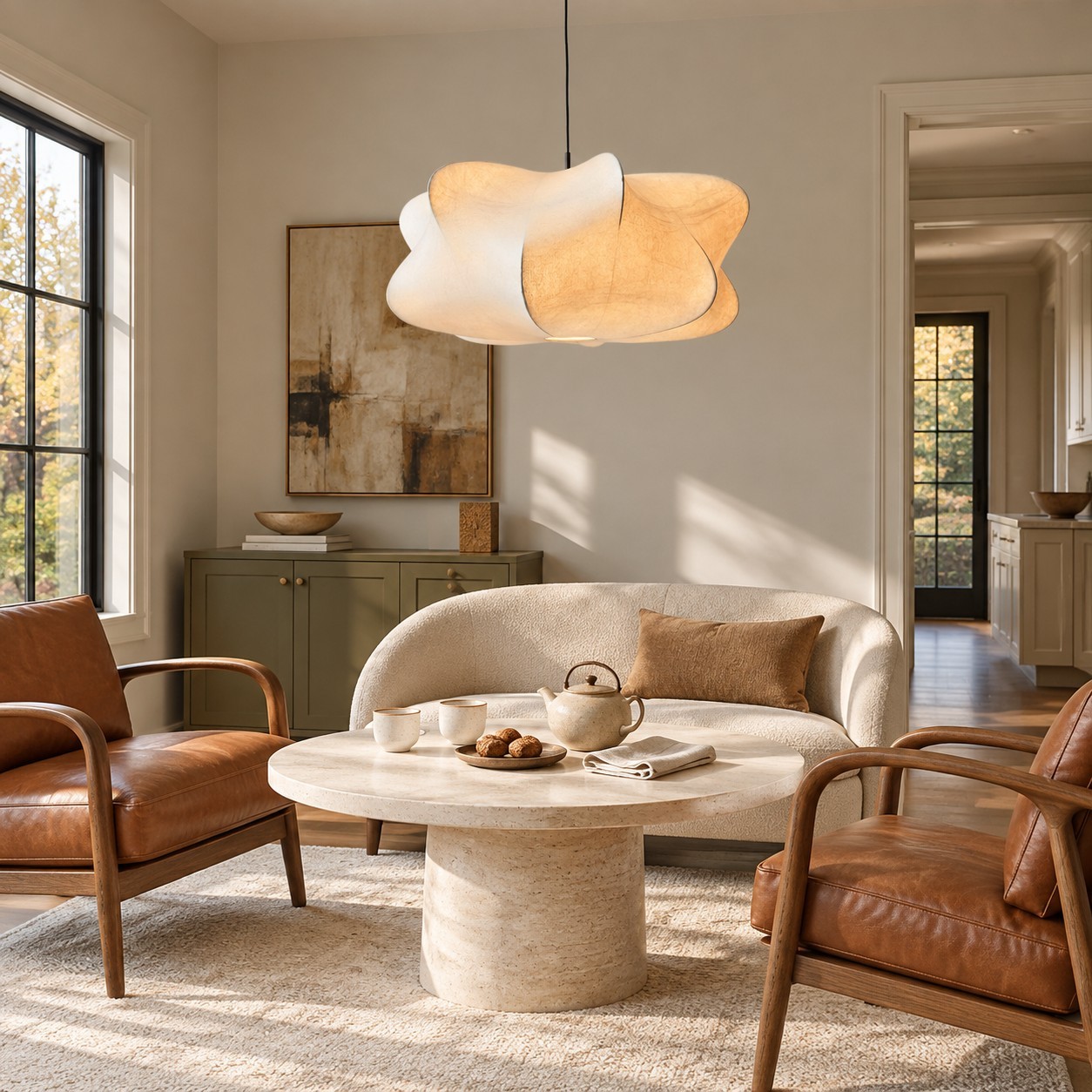 Orin Modern White Silk Cloud Pendant Light
