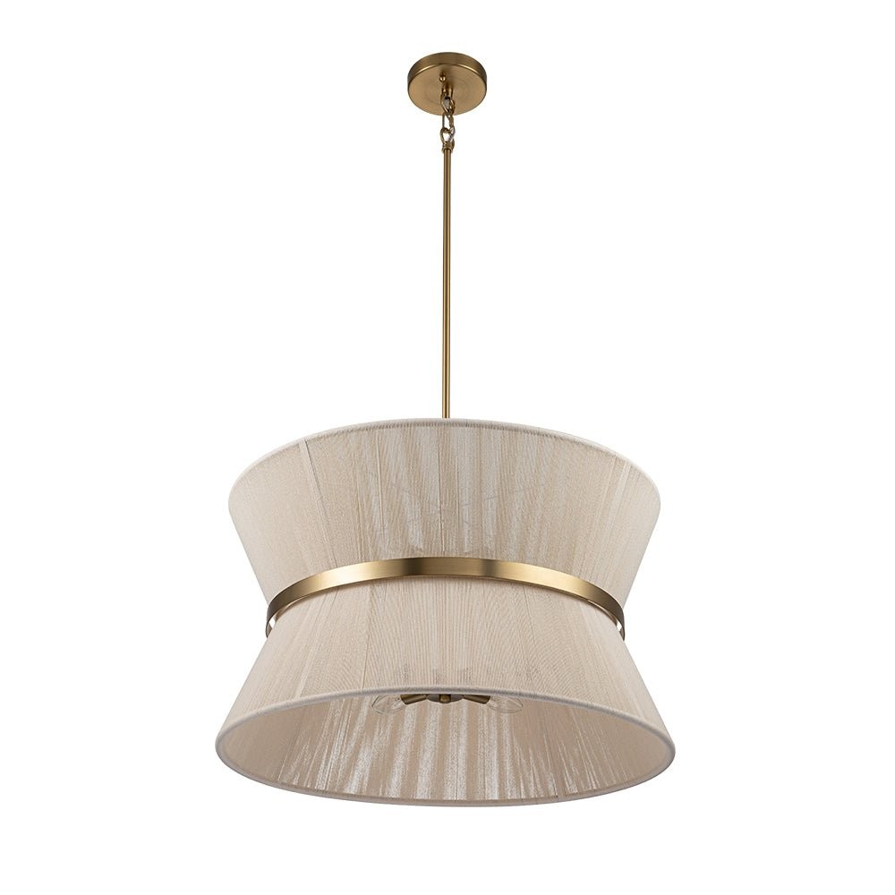 Emily Modern 4 Light Rope Shade Drum Chandelier