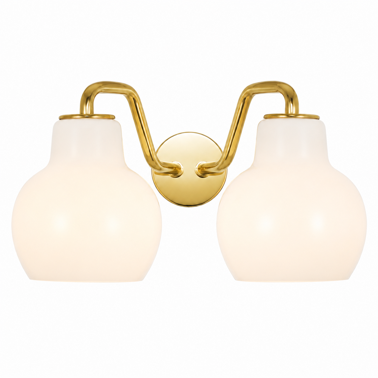 Aryahi Nordic Curved Brass Glass Wall Sconce
