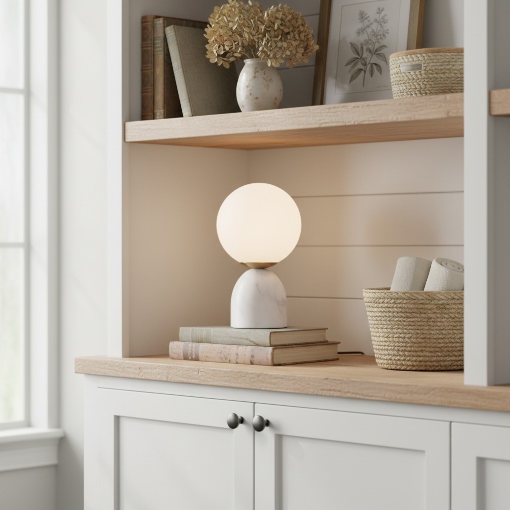 Aalia Nordic Small Marble Glass Orb Table Lamp