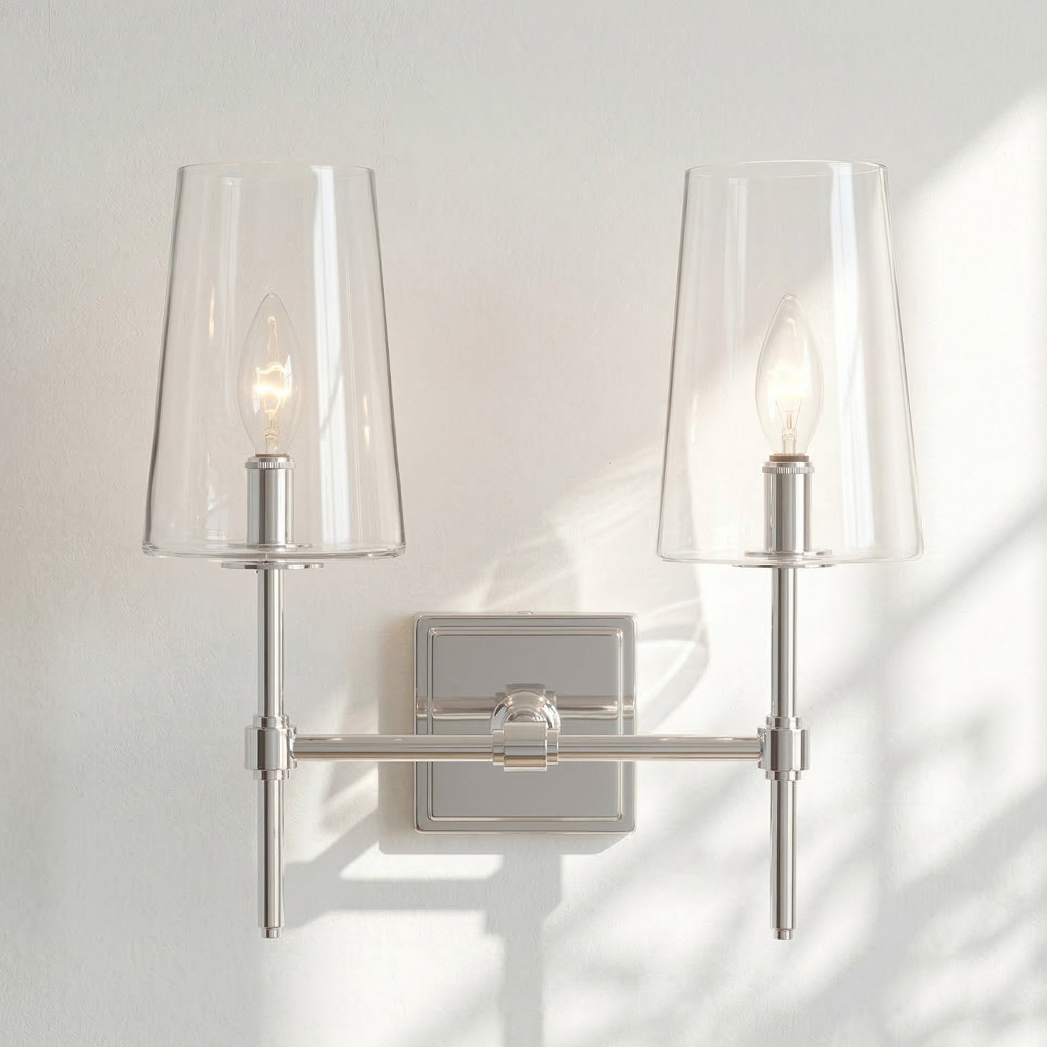 Murano Farmhouse Clear Glass Vanity Wall Sconce