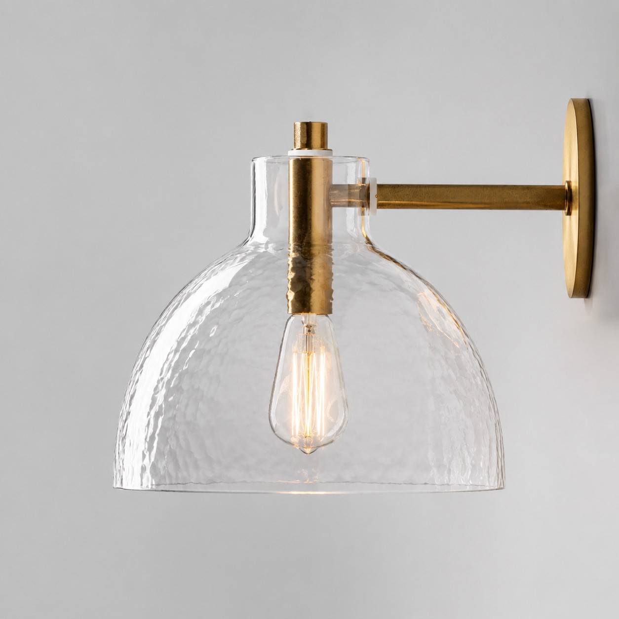 Keen Farmhouse Cooper Recycled Glass Dome Sconce