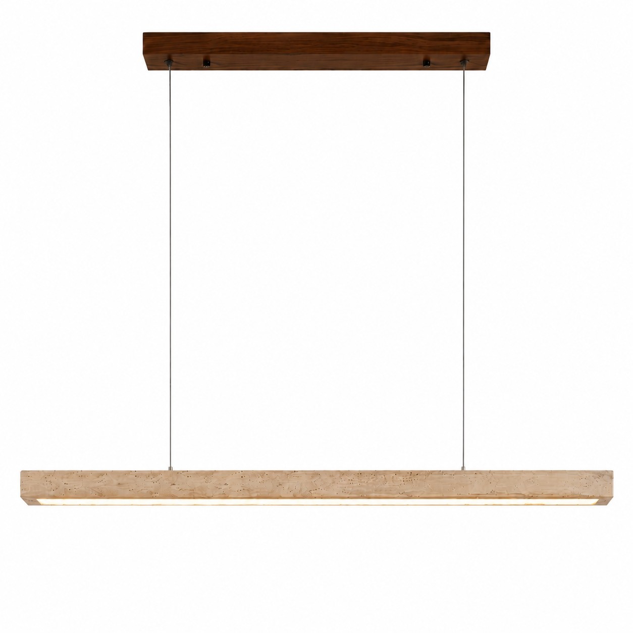 Umberto Minimalist Travertine Linear Pendant Light