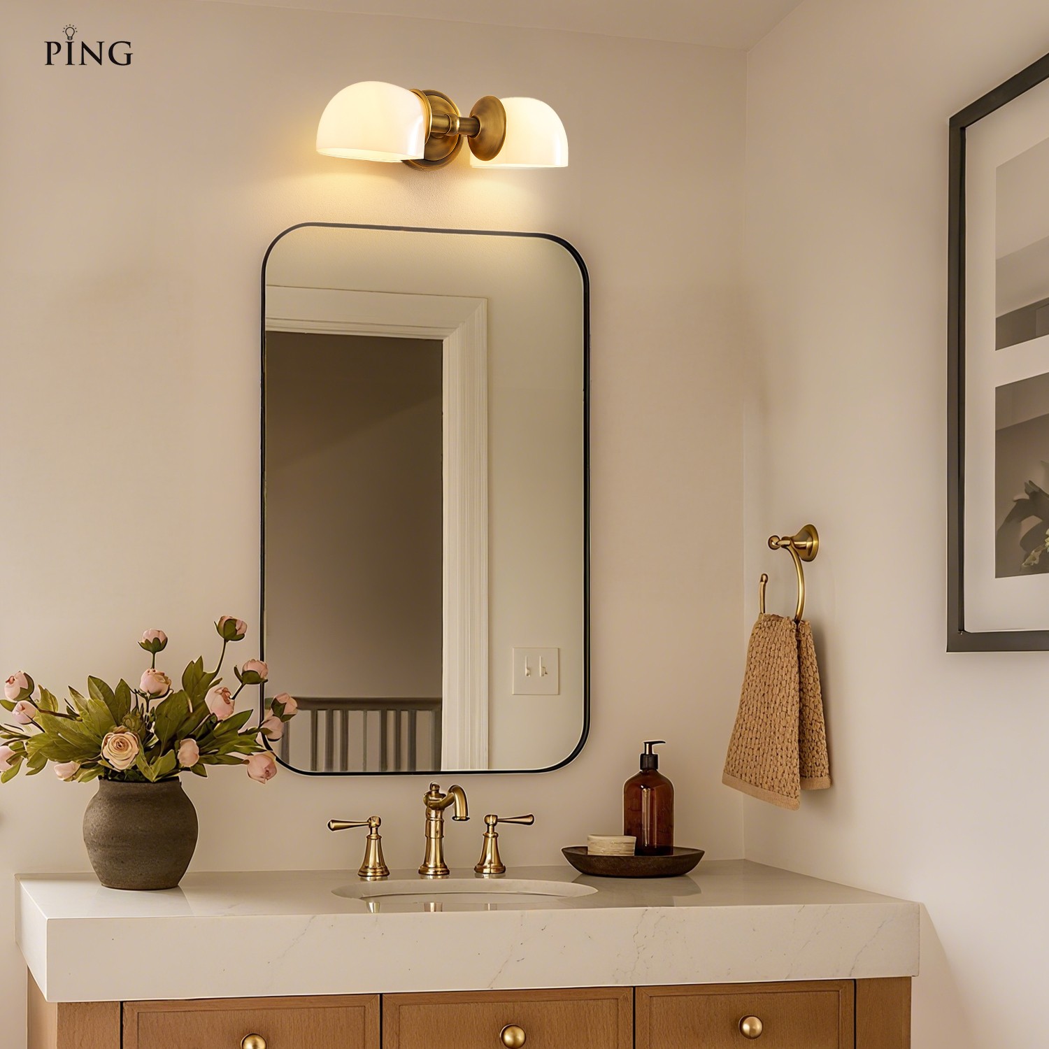 Valor Rustic Metal Double White Glass Wall Sconce