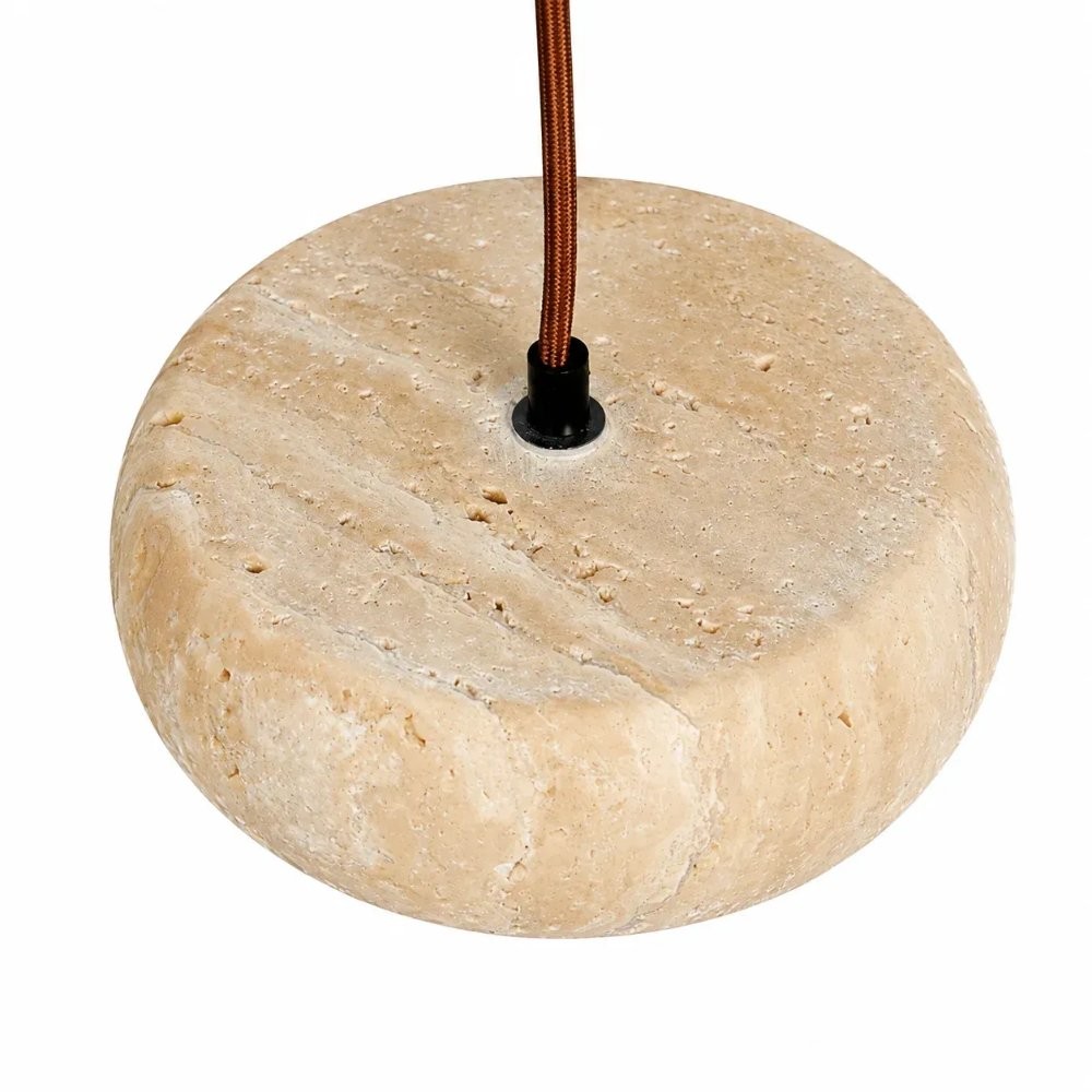 Veloria Scandinavian Travertine Round Pendant Light