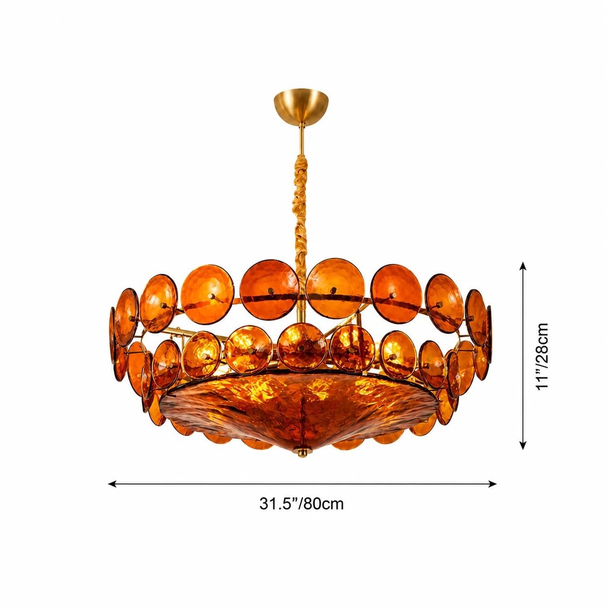 Harold Vintage Design-Forward Color Glass  Chandelier