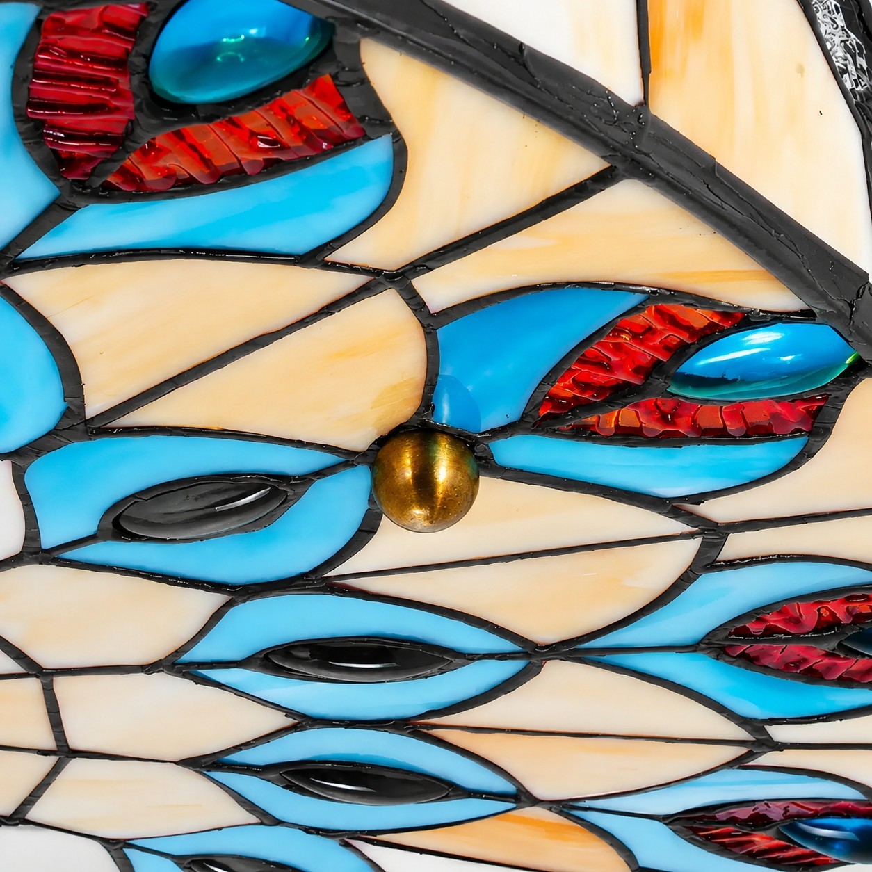 Eiridian Vintage Tiffany Stained Glass Flush Mount Ceiling Light