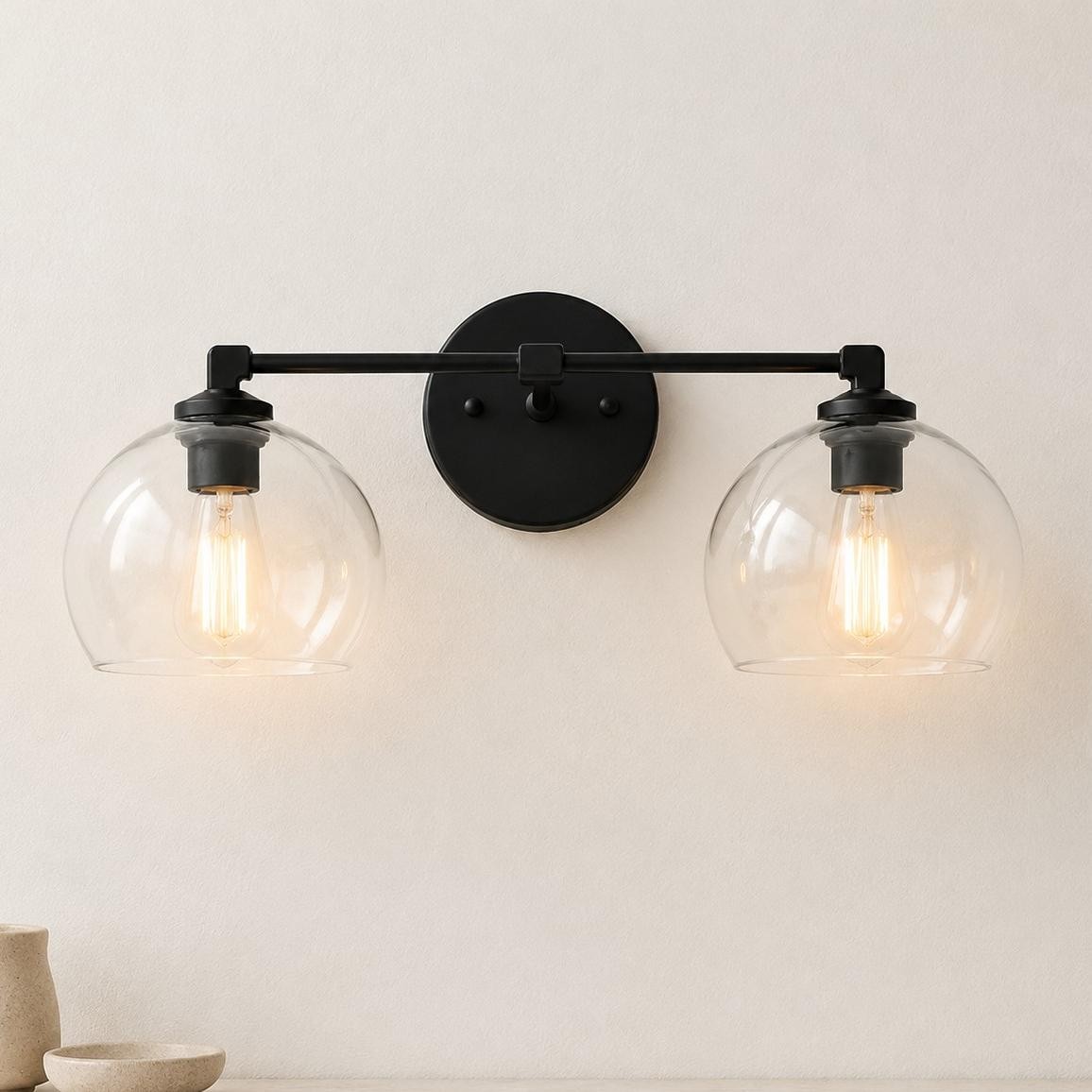 Conrad Vintage 3 Light Bellflower Glass Wall Sconce