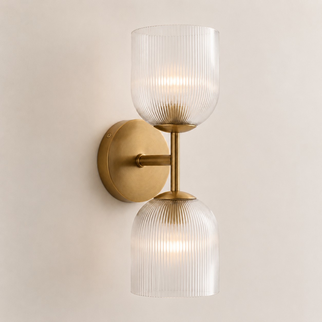 Alain Cooper Ribbed Glass Wall Sconce
