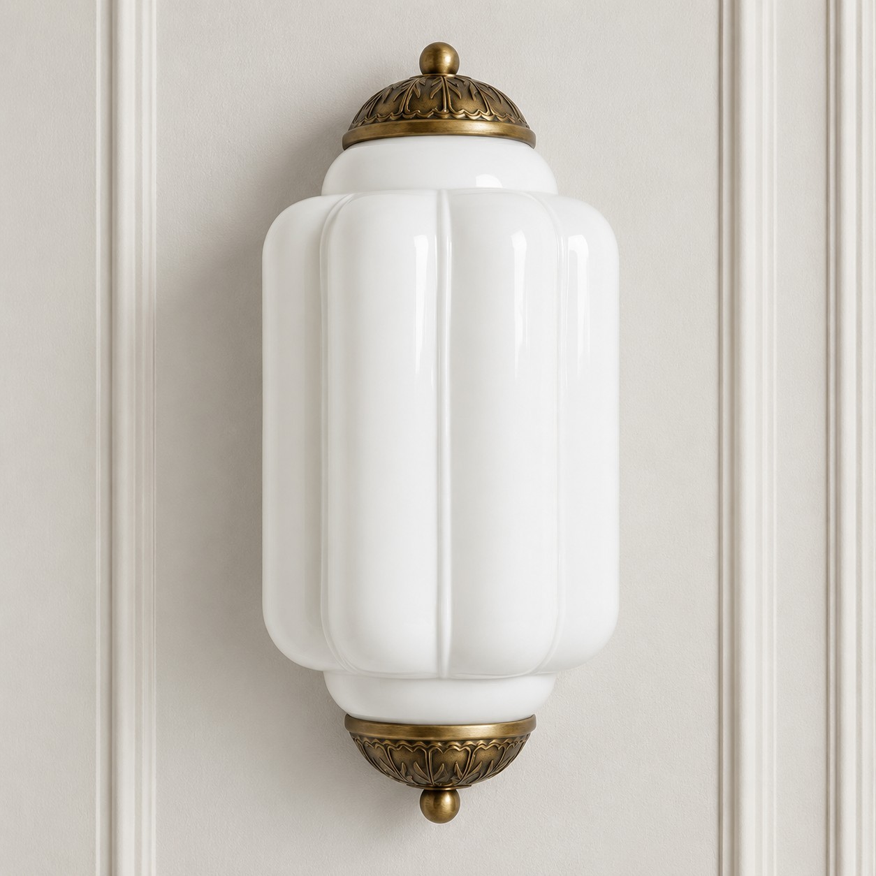Michael Vintage Eloise Milk Glass Flush Wall Light