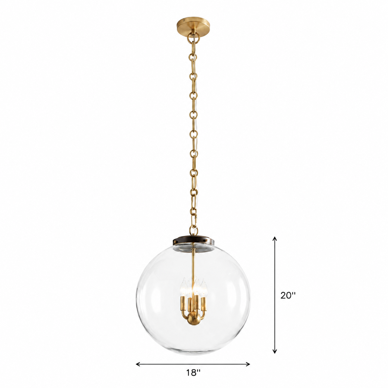 Oona Farmhouse Gold Glass Globe Pendant Light