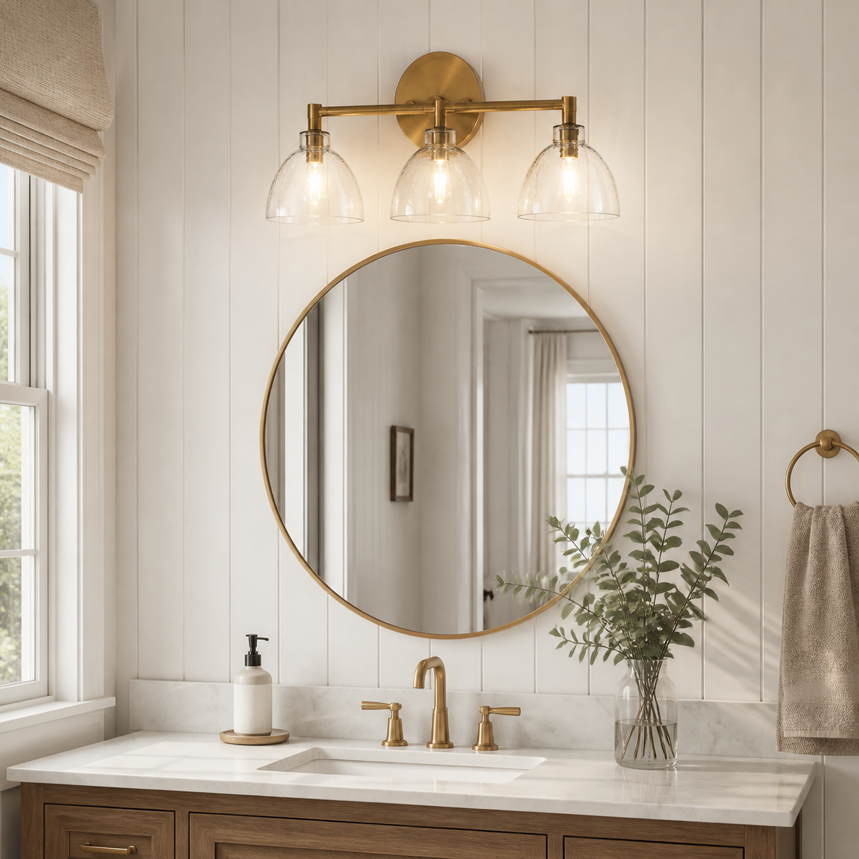 Keen Farmhouse Cooper Recycled Glass Dome Sconce