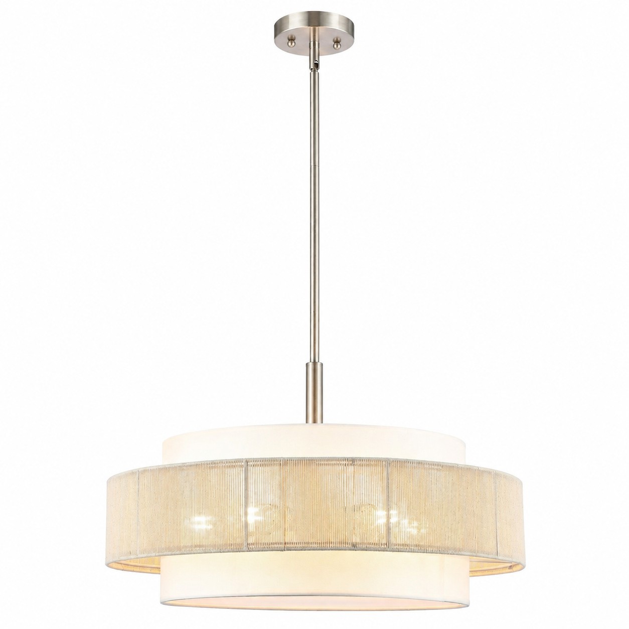 Tim Scandinavian Tiered Fabric Drum Chandelier