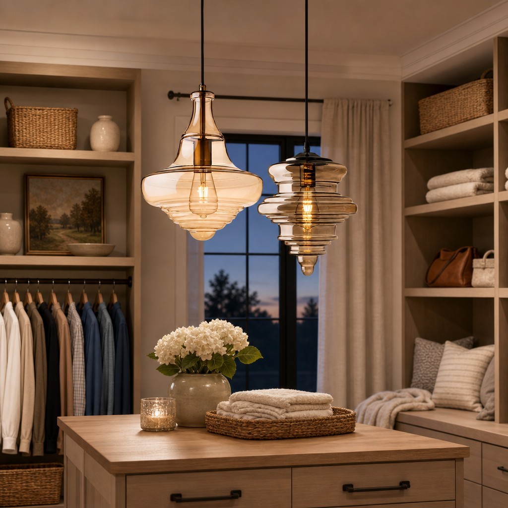 Helix Modern Glass Spool Pendant Light