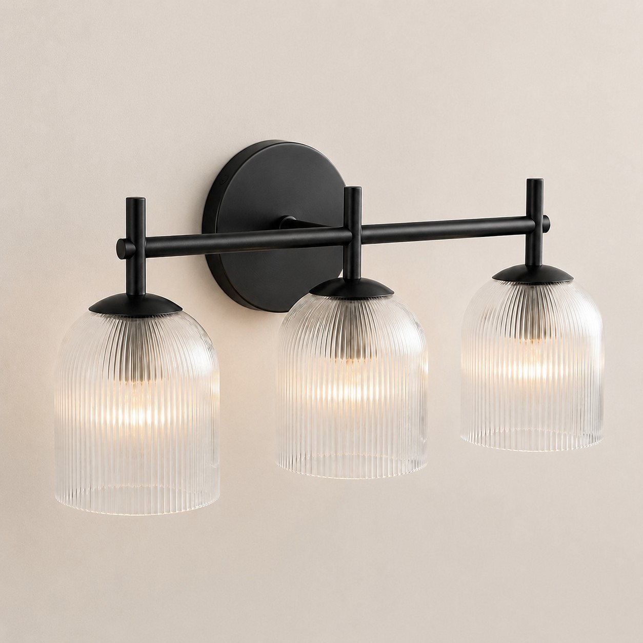 Alain Cooper Ribbed Glass Wall Sconce