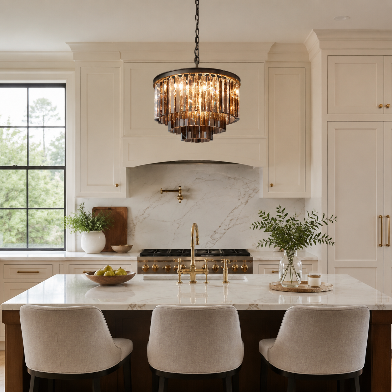 Guinevere Vintage Luxury Tiered Round Crystal Chandelier