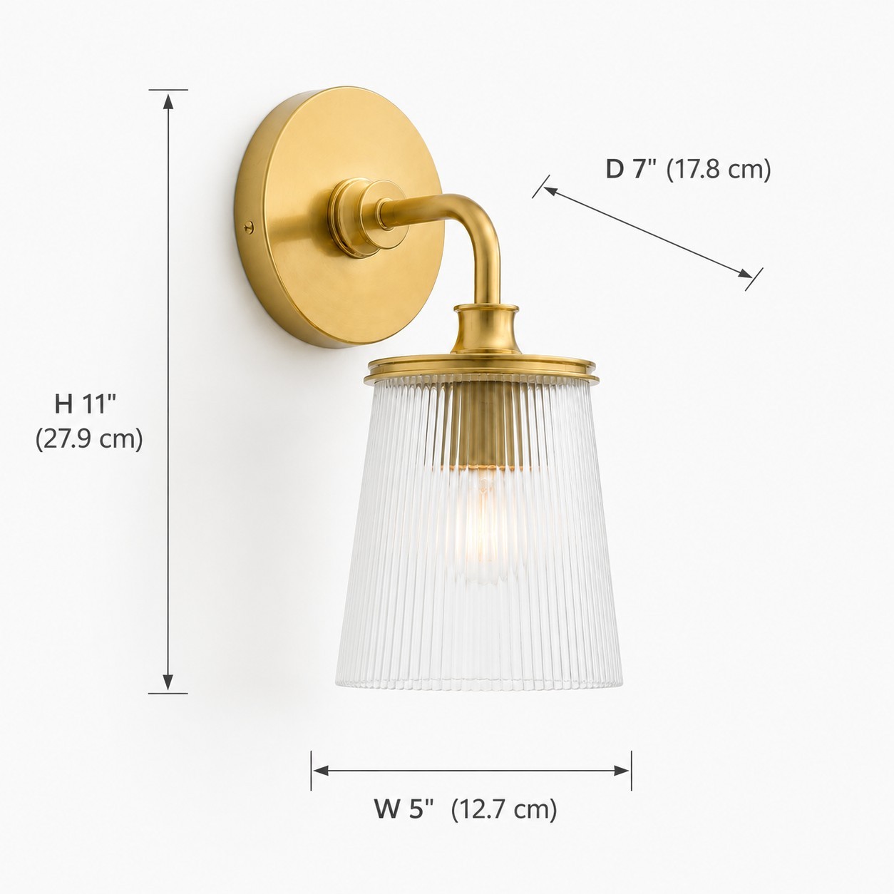 Margot Farmhouse Ribbed Glass 1/2/3 Lights Vanity Wall Sconce