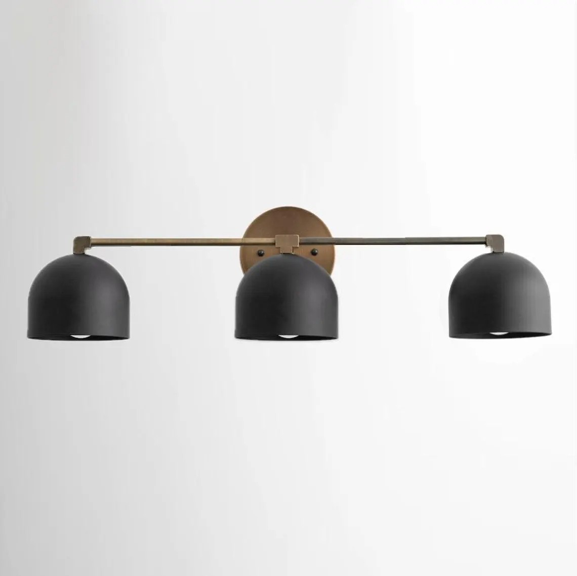 Astair Nordic Metal Deep Dome Vanity Wall Sconce in Rustic Brass