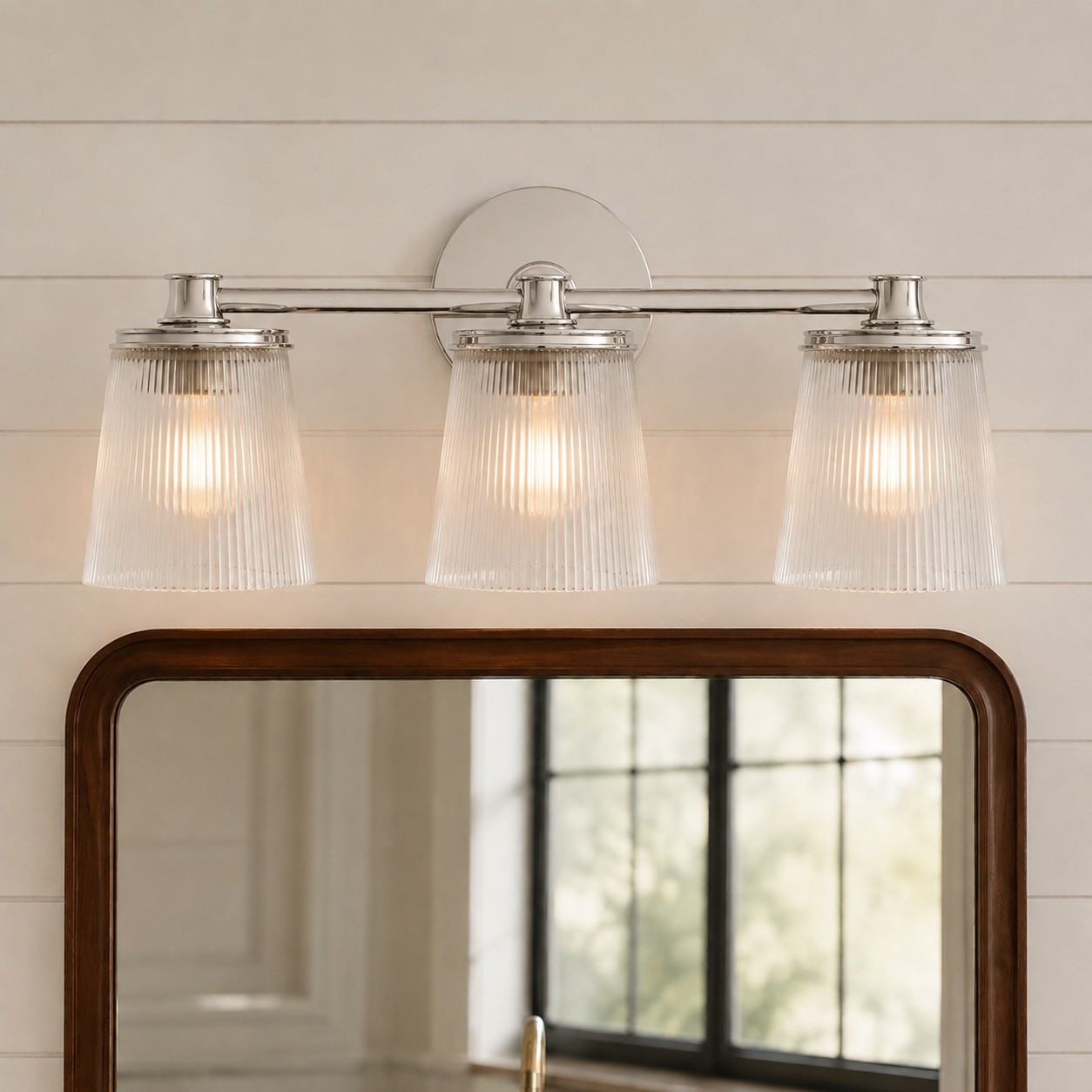 Margot Farmhouse Ribbed Glass 1/2/3 Lights Vanity Wall Sconce