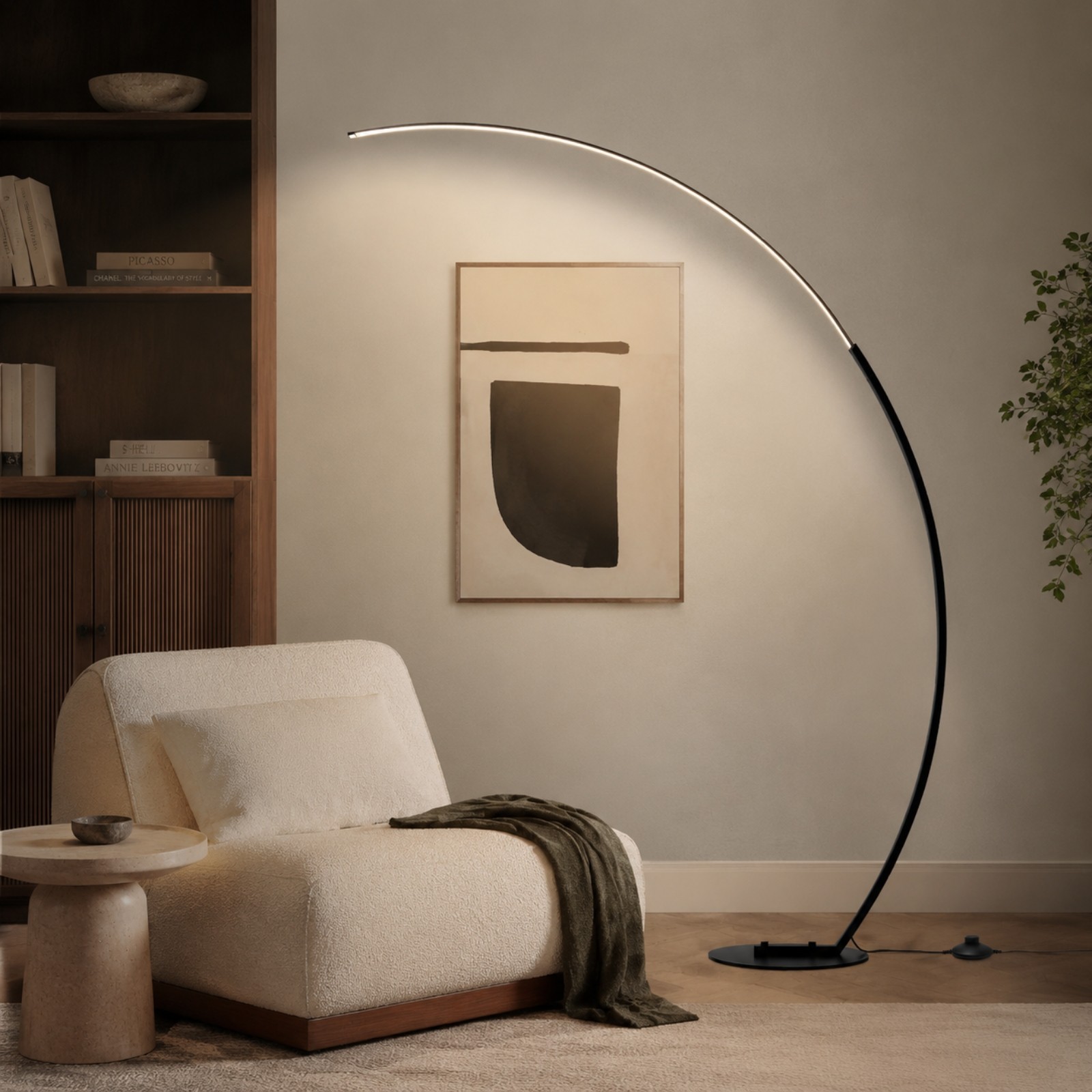 Harte Ultra Bright Dimmable Arc LED Floor Lamp