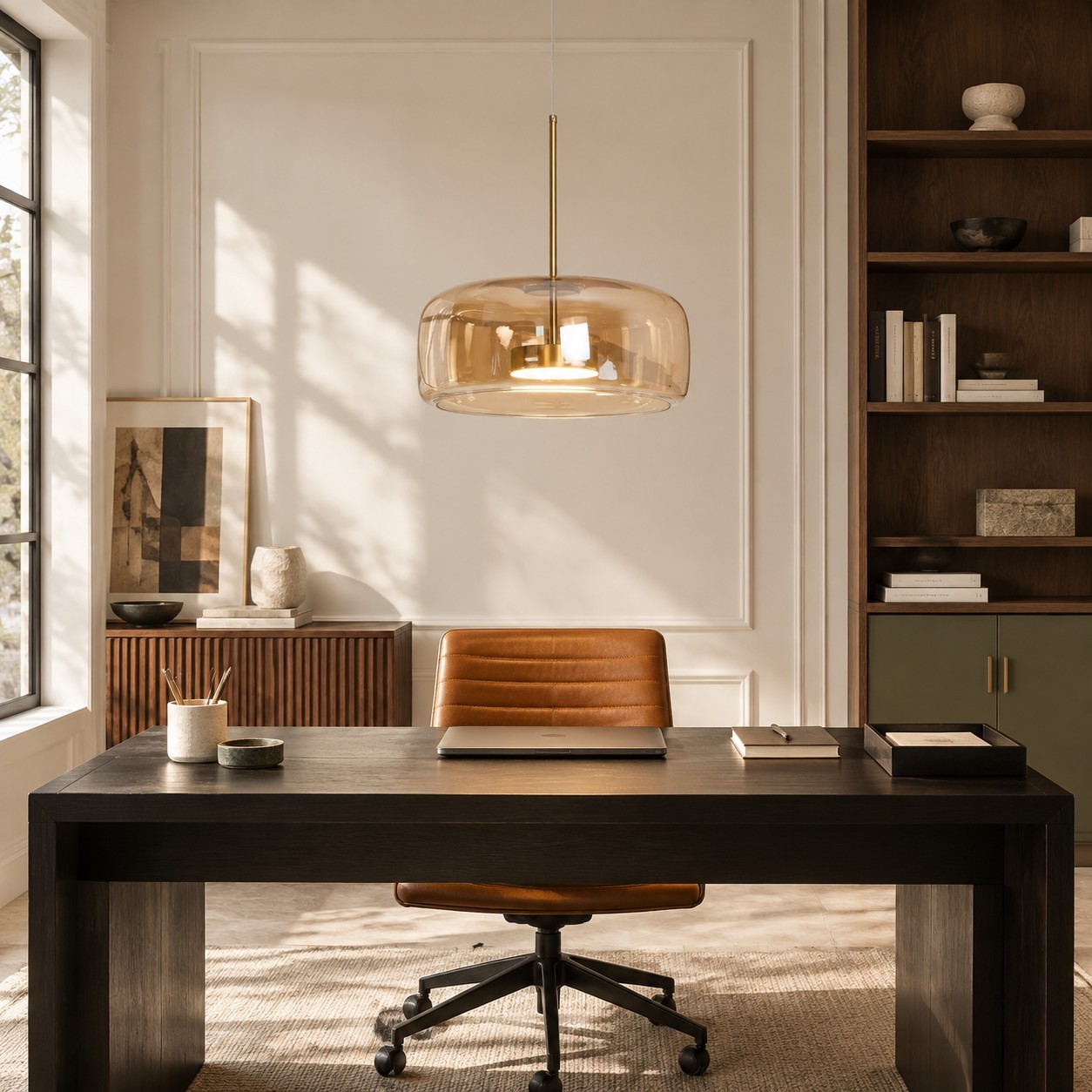 Raith Mouth Blown Glass Shade Pendant Light