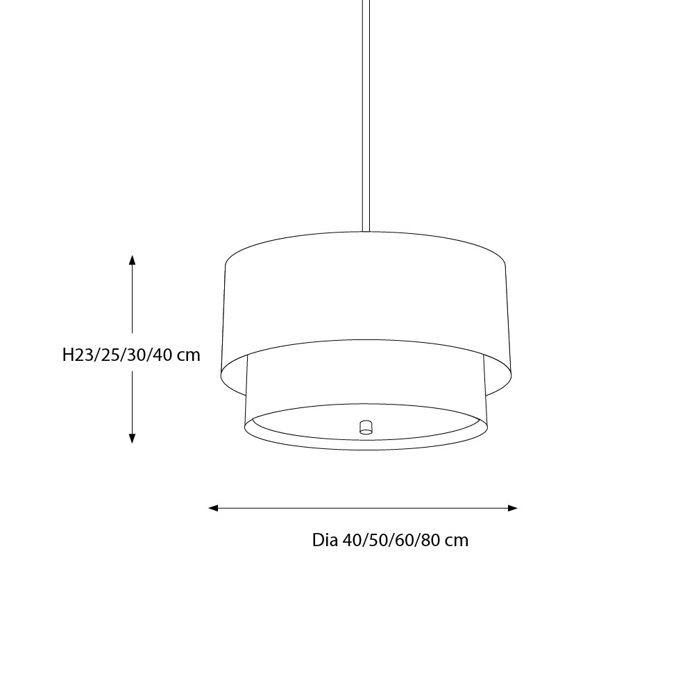 Javier Natural Linen Double Fabric Drum Pendant Light