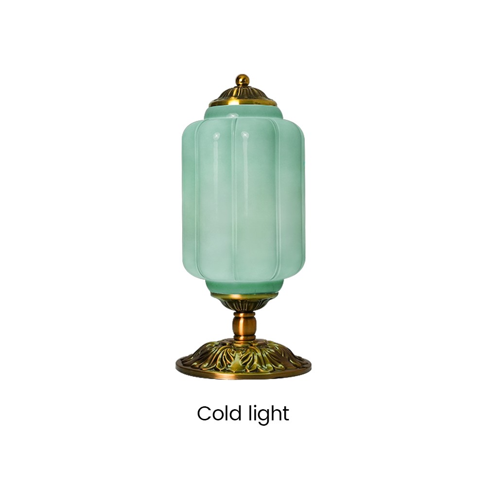 Nexos French Retro Cream Glass Textured Eloise Table Lamp