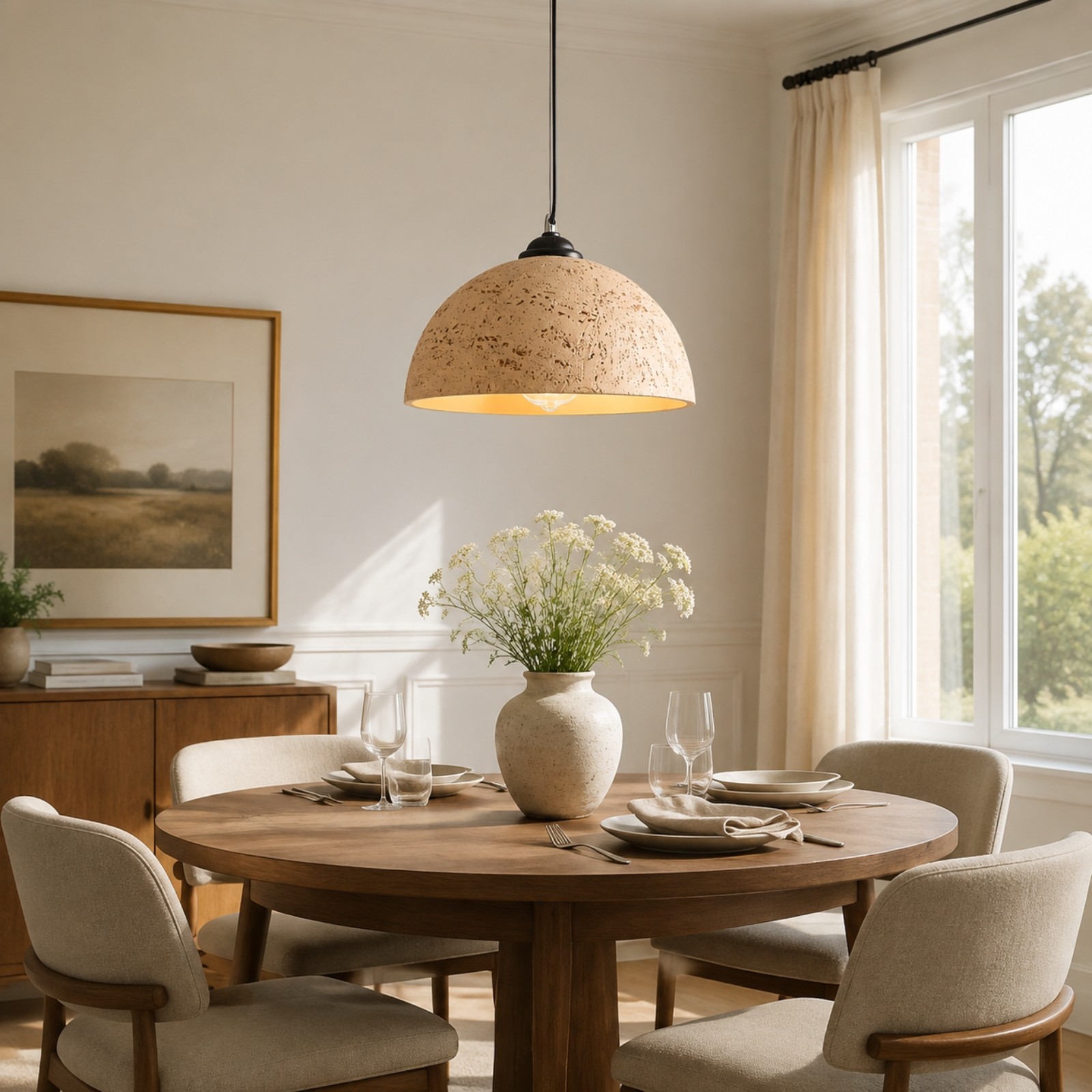 Luran Wabi Sabi Dome Stone Pendant Light