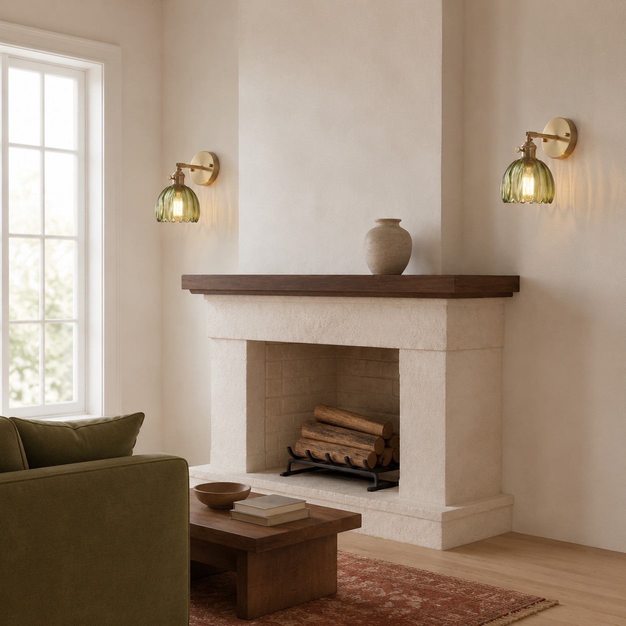 Elara Vintage Glass Tulip Sconce