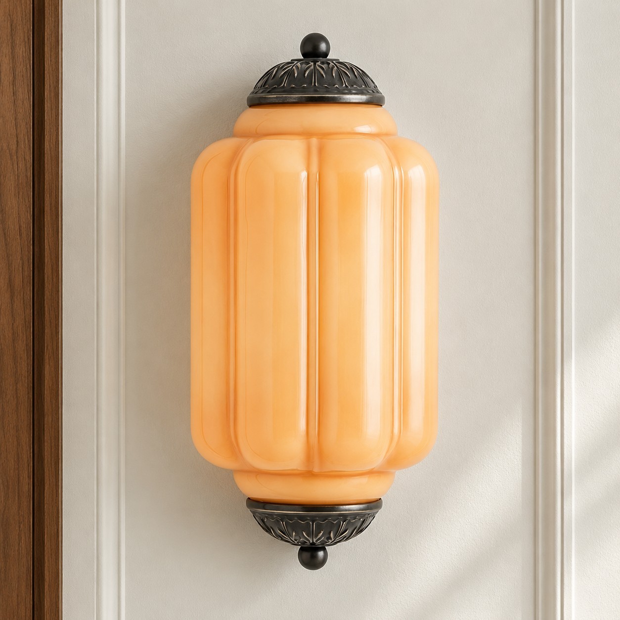 Michael Vintage Eloise Milk Glass Flush Wall Light