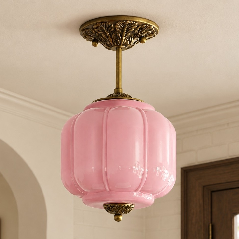 Conran Vintage Milk Glass Lantern Eloise Ceiling Light
