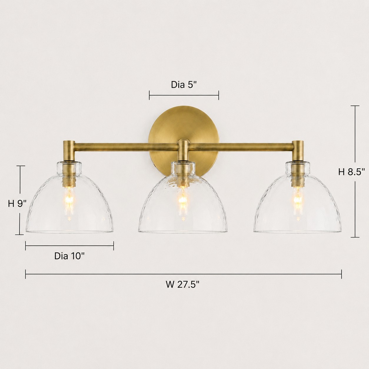 Keen Farmhouse Cooper Recycled Glass Dome Sconce