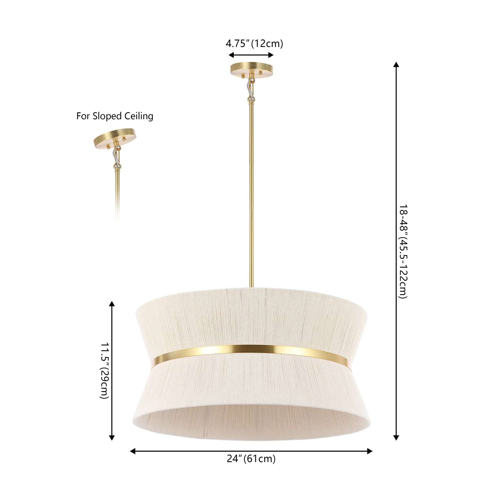 Emily Modern 4 Light Rope Shade Drum Chandelier