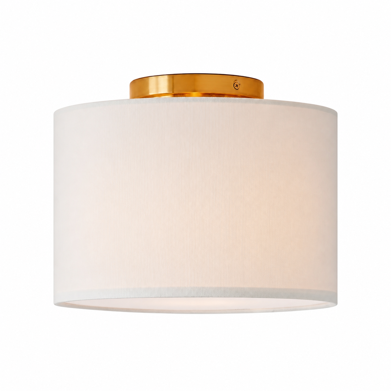 Joram White Linen Drum Ceiling Light